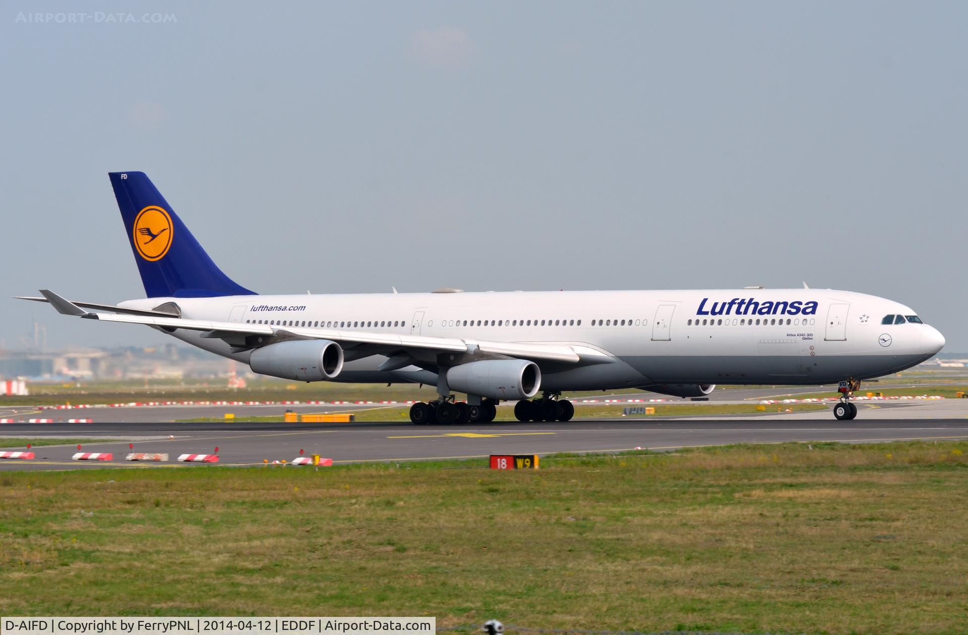 D-AIFD, 2001 Airbus A340-313X C/N 390, Lufthansa A343 taking-off.
