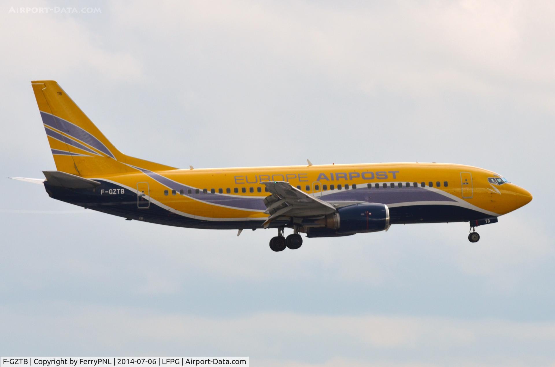 F-GZTB, 1999 Boeing 737-33V C/N 29336, Europe Airpost B733 landing.