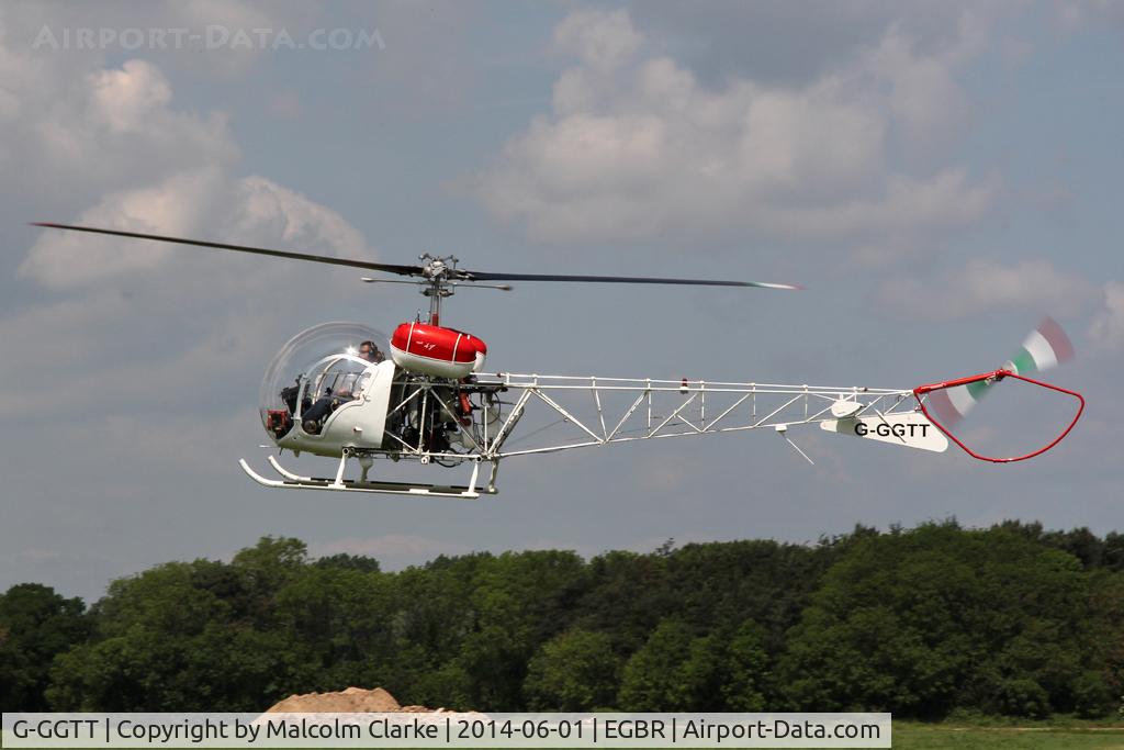 G-GGTT, 1970 Agusta AB-47G-4A C/N 2538, Agusta AB-47G-4A at The Real Aeroplane Club's Biplane and Open Cockpit Fly-In, Breighton Airfield, June 1st 2014.