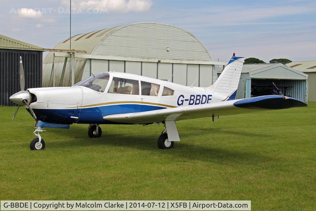 G-BBDE, 1973 Piper PA-28R-200-2 Cherokee Arrow II C/N 28R-7335250, Piper PA-28R-200-2 Cherokee Arrow II, Fishburn Airfield UK, July 2014.