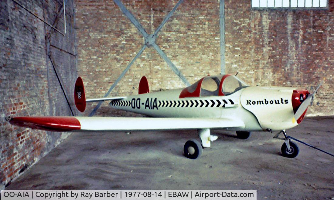 OO-AIA, 1947 Erco 415CD Ercoupe C/N 4834, Erco 415CD Ercoupe [4834] (Robert Rombouts) Antwerp-Deurne~OO 14/08/1977. From a slide.