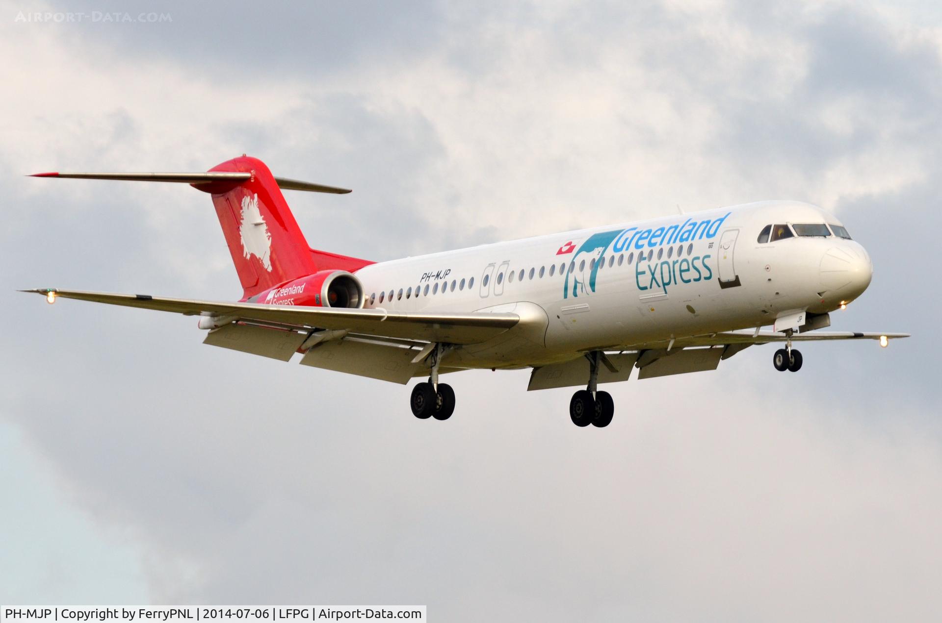 PH-MJP, 1995 Fokker 100 (F-28-0100) C/N 11505, Greenland Express Fk100 landing in CDG
