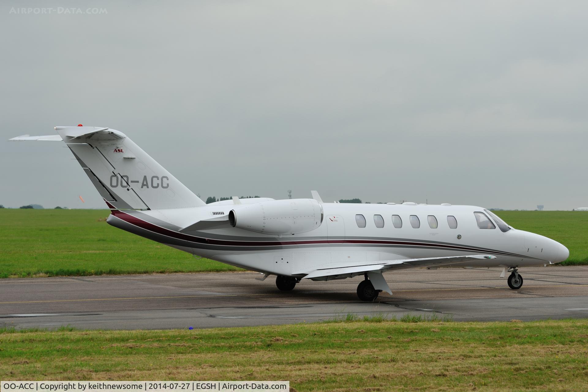 OO-ACC, 2008 Cessna 525A CitationJet CJ2+ C/N 525A-0431, Evening leaving.