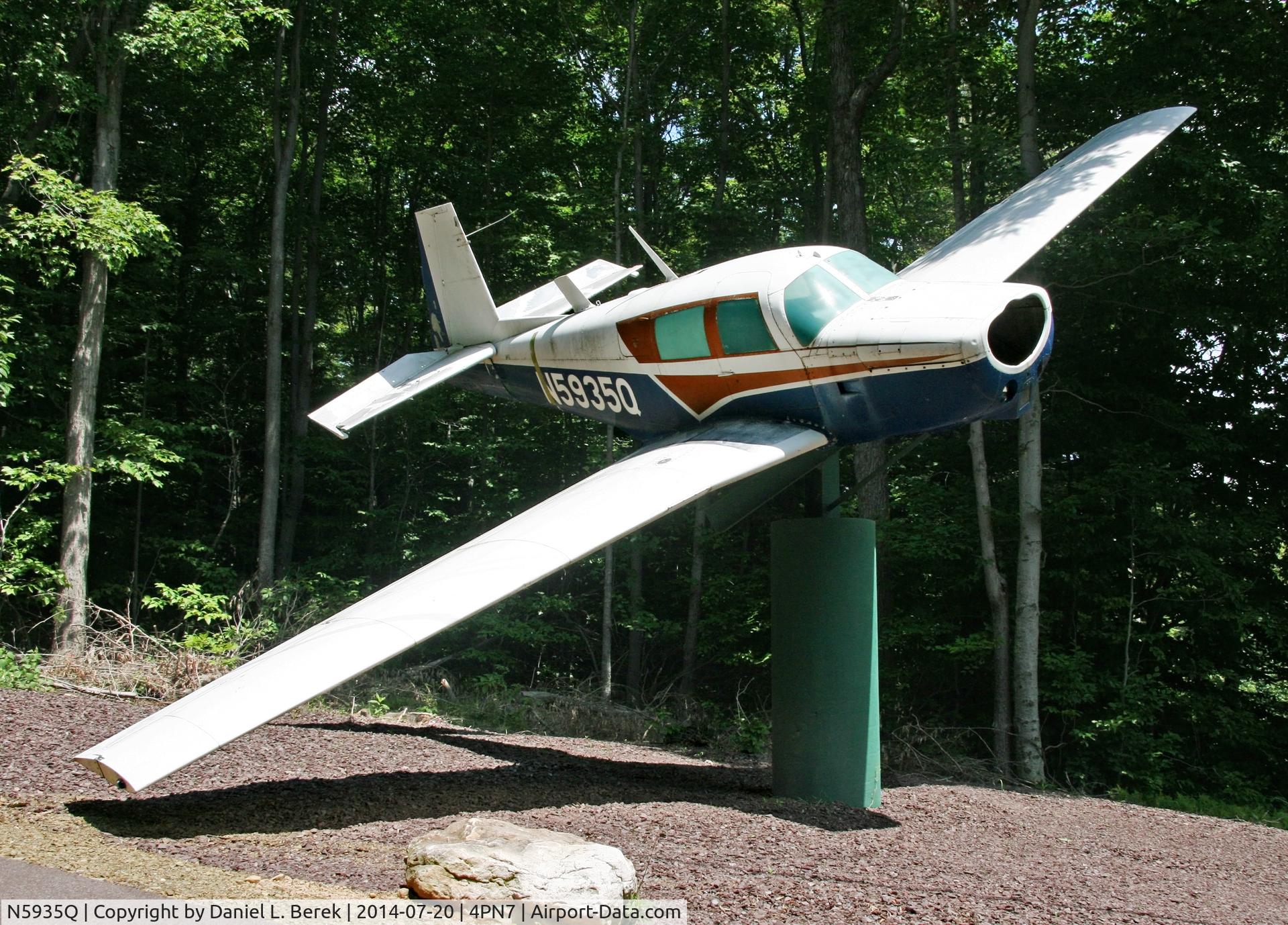 N5935Q, 1965 Mooney M20C Ranger C/N 3179, This oldtimer has a second career as a gate guardian at Merritt Field Airport (4PN7).