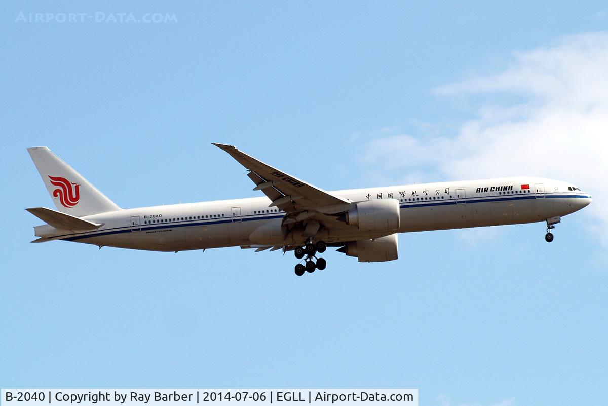 B-2040, 2013 Boeing 777-39L/ER C/N 38680, Boeing 777-39LER [38680] (Air China) Home~G 06/07/2014. On approach 27L.