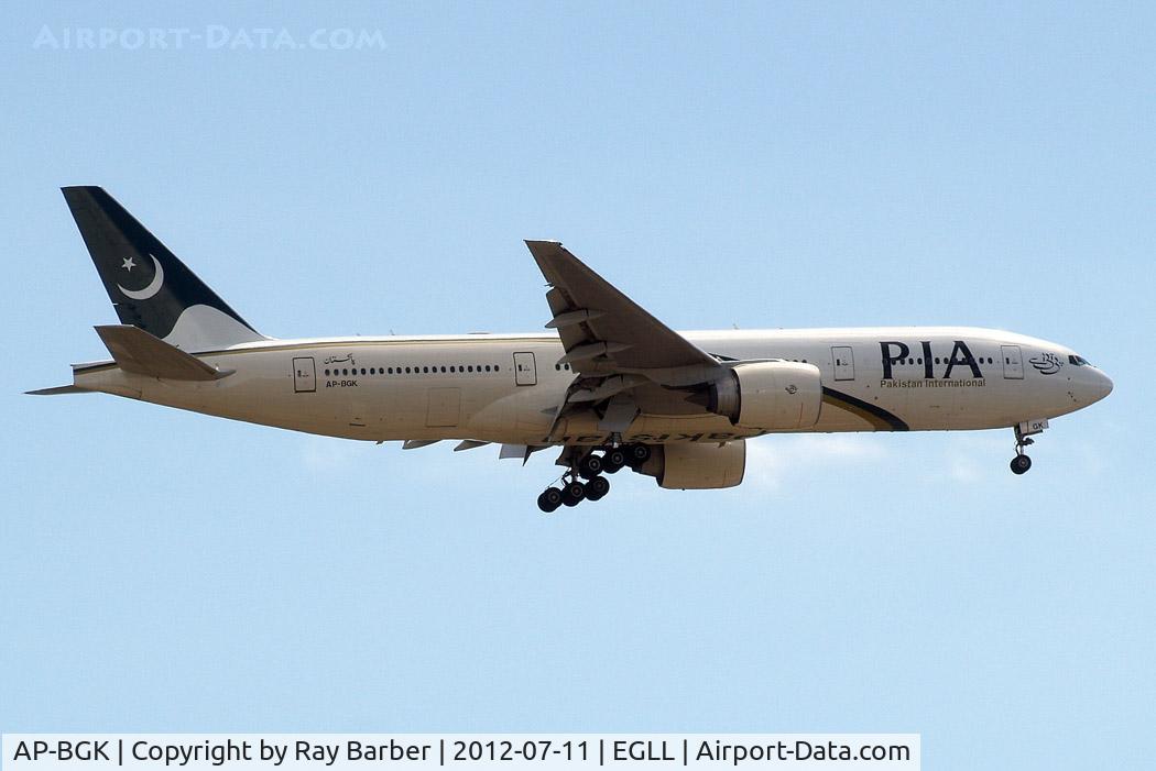 AP-BGK, 2004 Boeing 777-240/ER C/N 33776, Boeing 777-240ER [33776] (Pakistan International Airlines) Home~G 11/07/2012. On approach 27L.