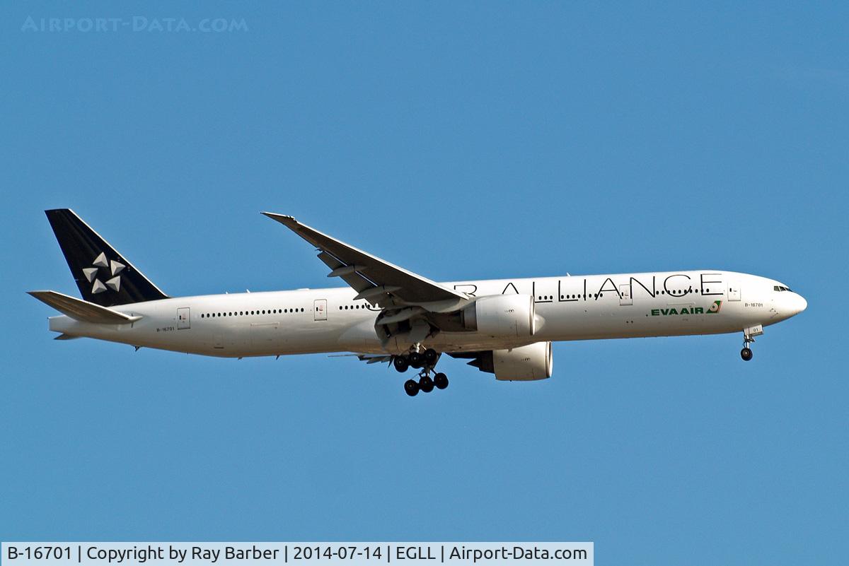 B-16701, 2005 Boeing 777-35E/ER C/N 32639, Boeing 777-35EER [32639] (EVA Airways) Home~G 14/07/2014. On approach 27L.