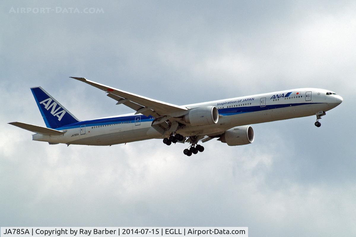 JA785A, 2010 Boeing 777-381/ER C/N 37951, Boeing 777-381ER [37951] (All Nippon Airways) Home~G 15/07/2014. On approach 27L. Wears 