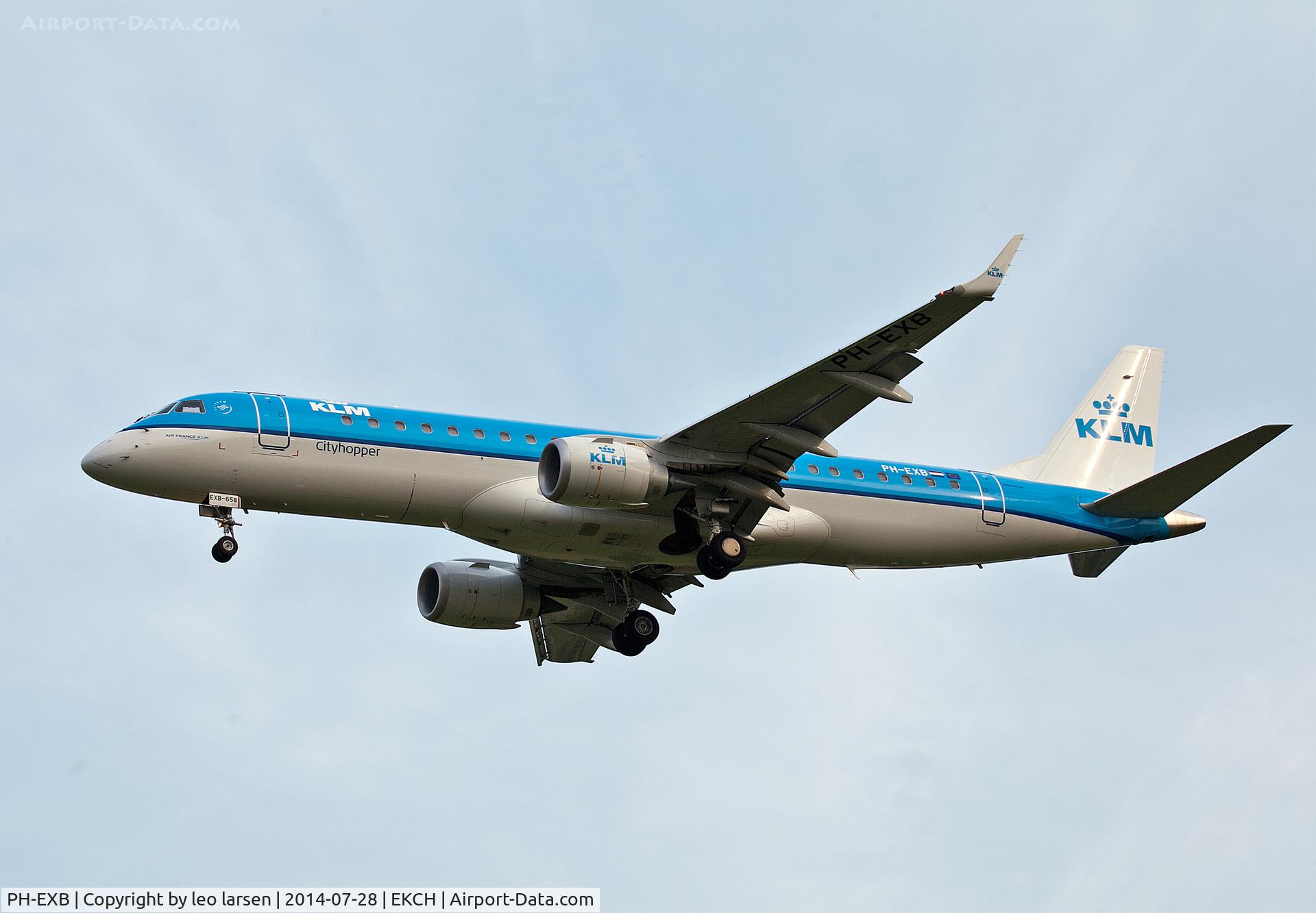 PH-EXB, 2014 Embraer 190STD (ERJ-190-100) C/N 19000658, Copenhagen Kastrup app R-04L 28.7.14
