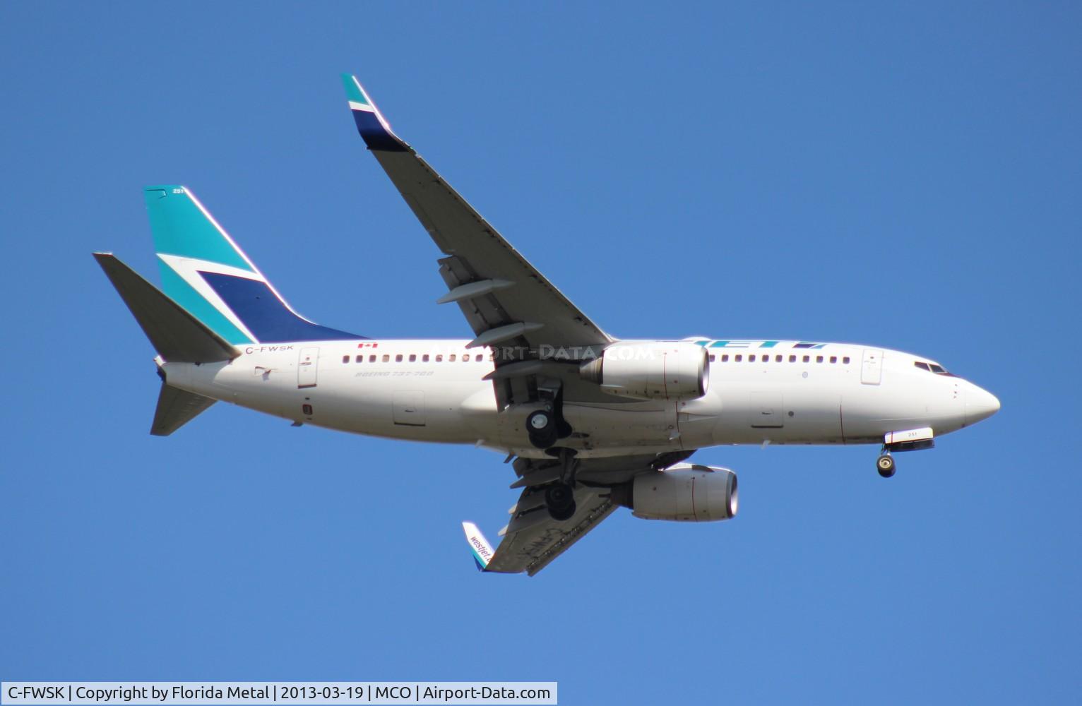 C-FWSK, 2008 Boeing 737-7CT C/N 36420, West Jet 737-700