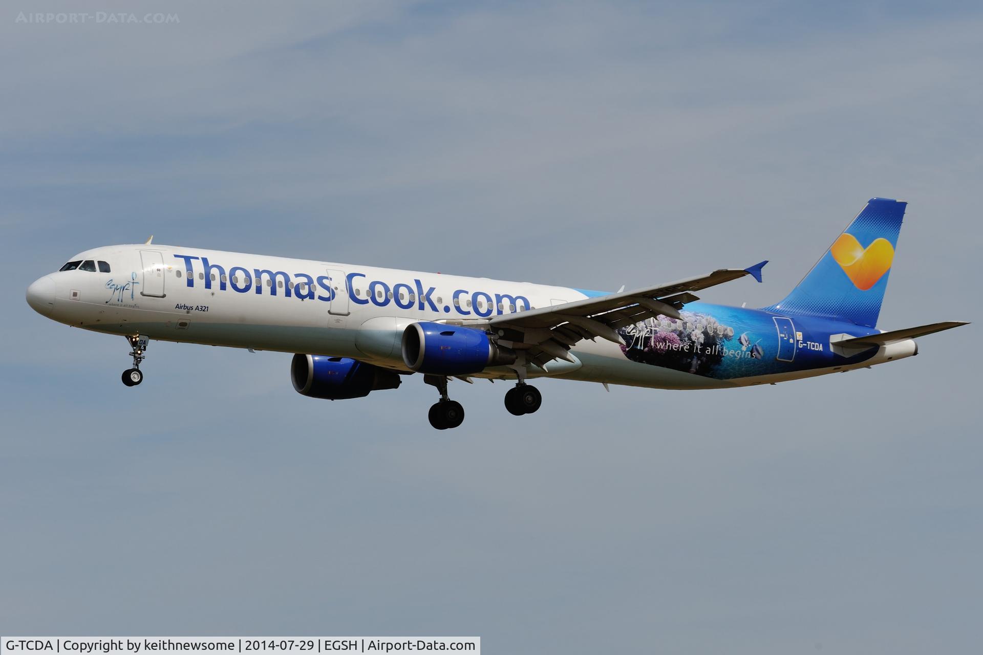 G-TCDA, 2003 Airbus A321-211 C/N 2060, Arriving from Majorca.