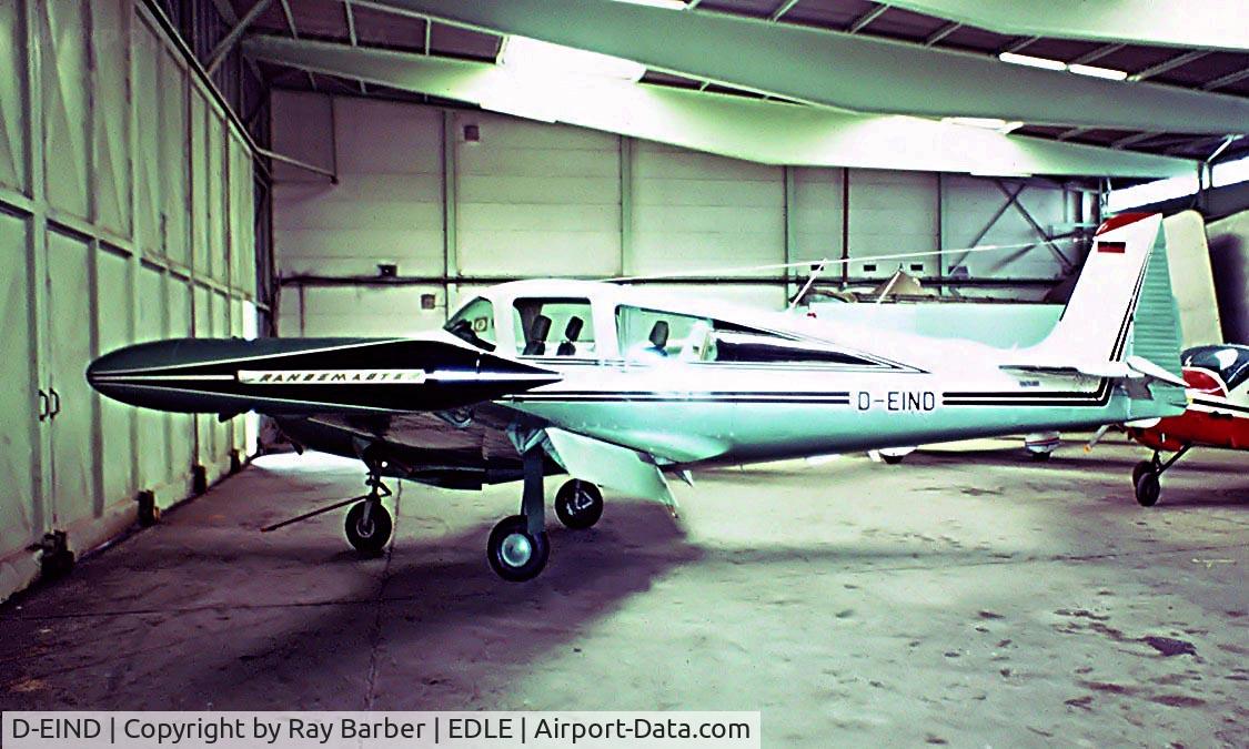 D-EIND, 1970 Navion Rangemaster H C/N NAV-4-2545, Navion Rangemaster H [NAV-4-2545] Essen-Mulheim~D 14/06/1986. From a slide.