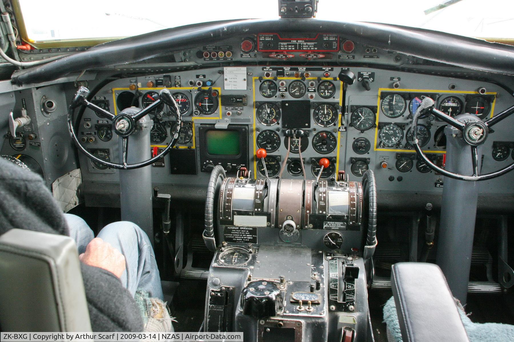 ZK-BXG, 1961 Fokker F.27-100 Friendship C/N 10189, Cockpit of BXG at the Ashburton Aviation Museum