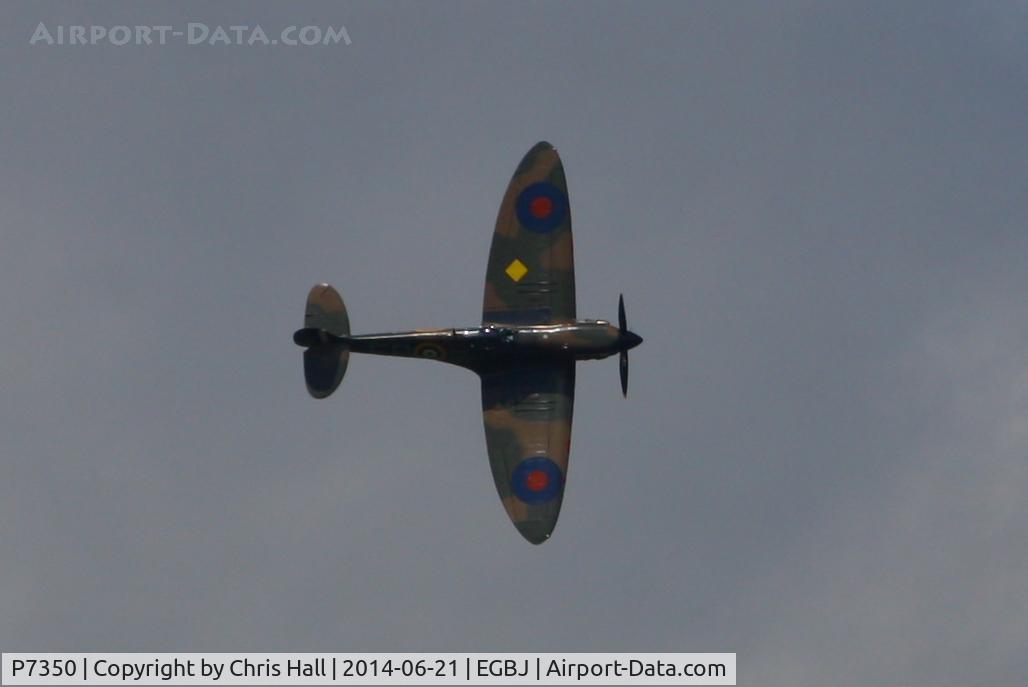 P7350, 1940 Supermarine 329 Spitfire IIa C/N CBAF.14, performing a display for WWII veterens at Project Propeller 2014