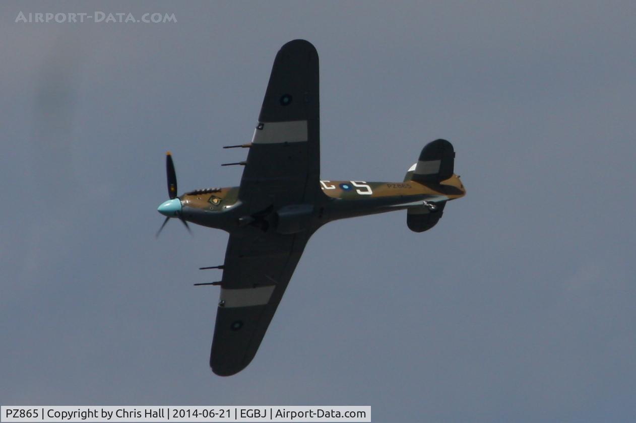 PZ865, 1944 Hawker Hurricane IIC C/N PZ865, performing a display for WWII veterens at Project Propeller 2014
