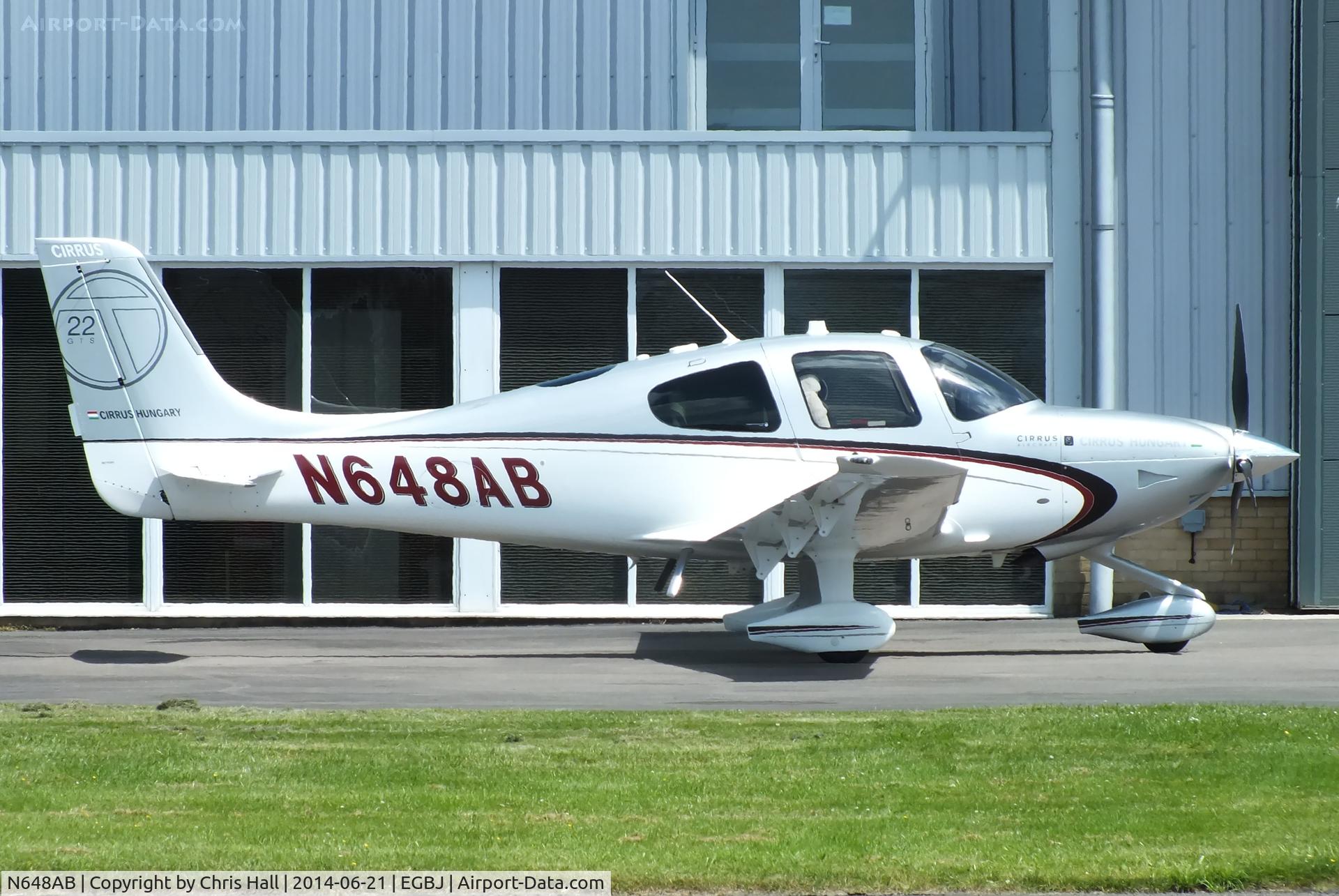 N648AB, 2011 Cirrus SR22T C/N 0337, visitor at Staverton