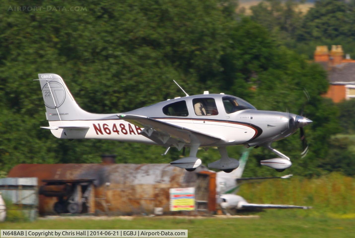 N648AB, 2011 Cirrus SR22T C/N 0337, visitor at Staverton