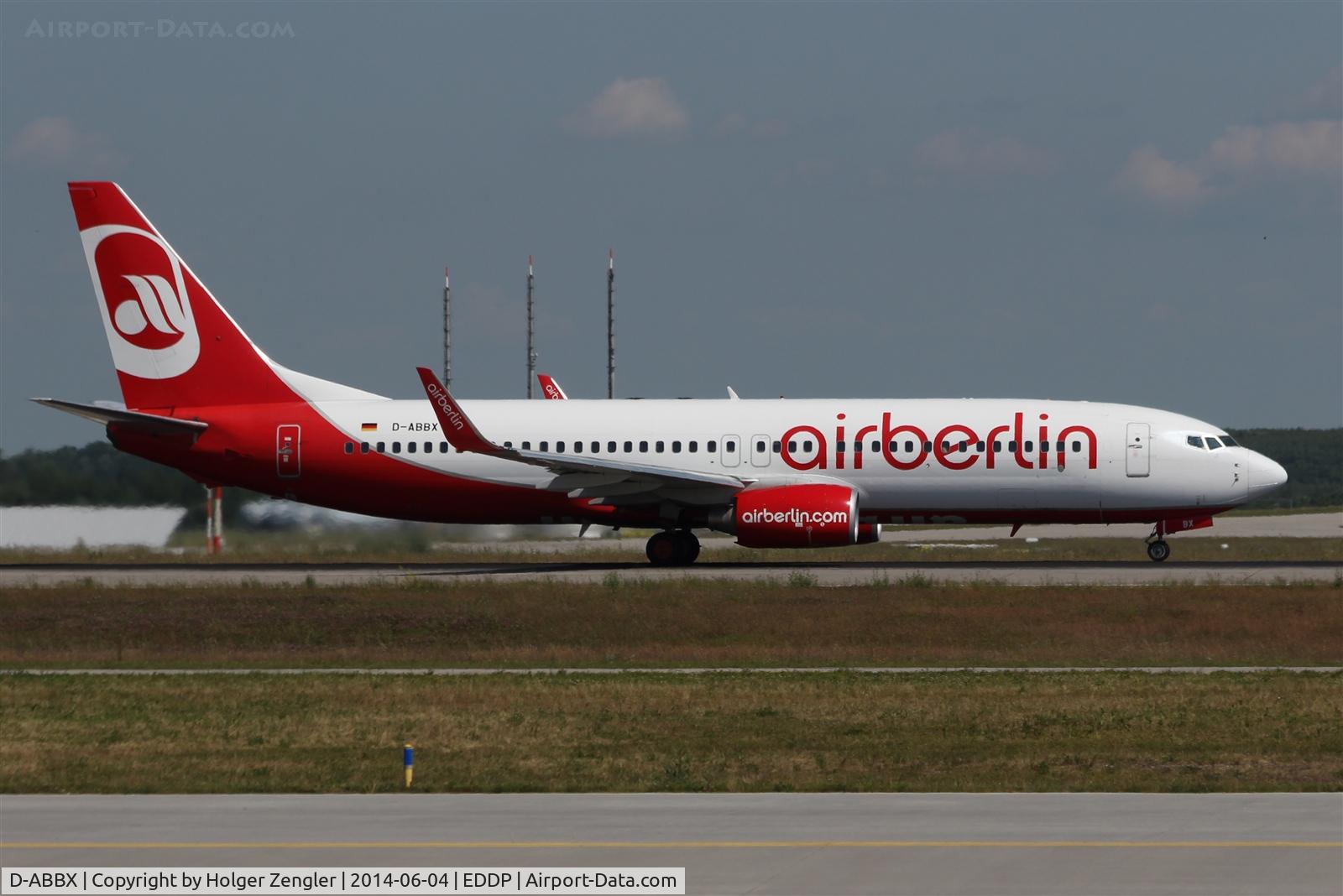 D-ABBX, 2007 Boeing 737-86J C/N 34969, Outbound traffic on rwy 08R...