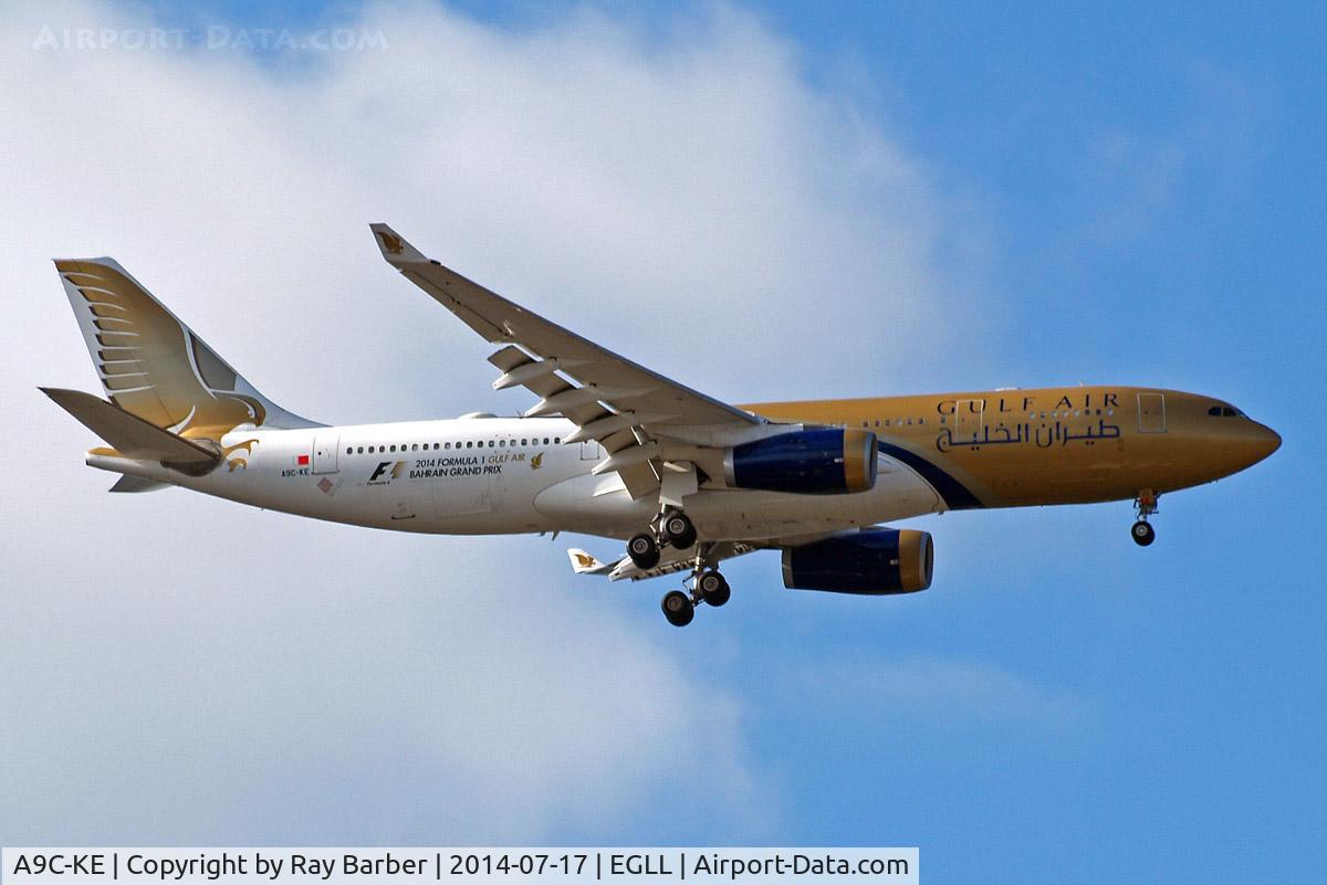 A9C-KE, 2000 Airbus A330-243 C/N 334, Airbus A330-243 [334] (Gulf Air) Home~G 17/07/2014. On approach 27L.