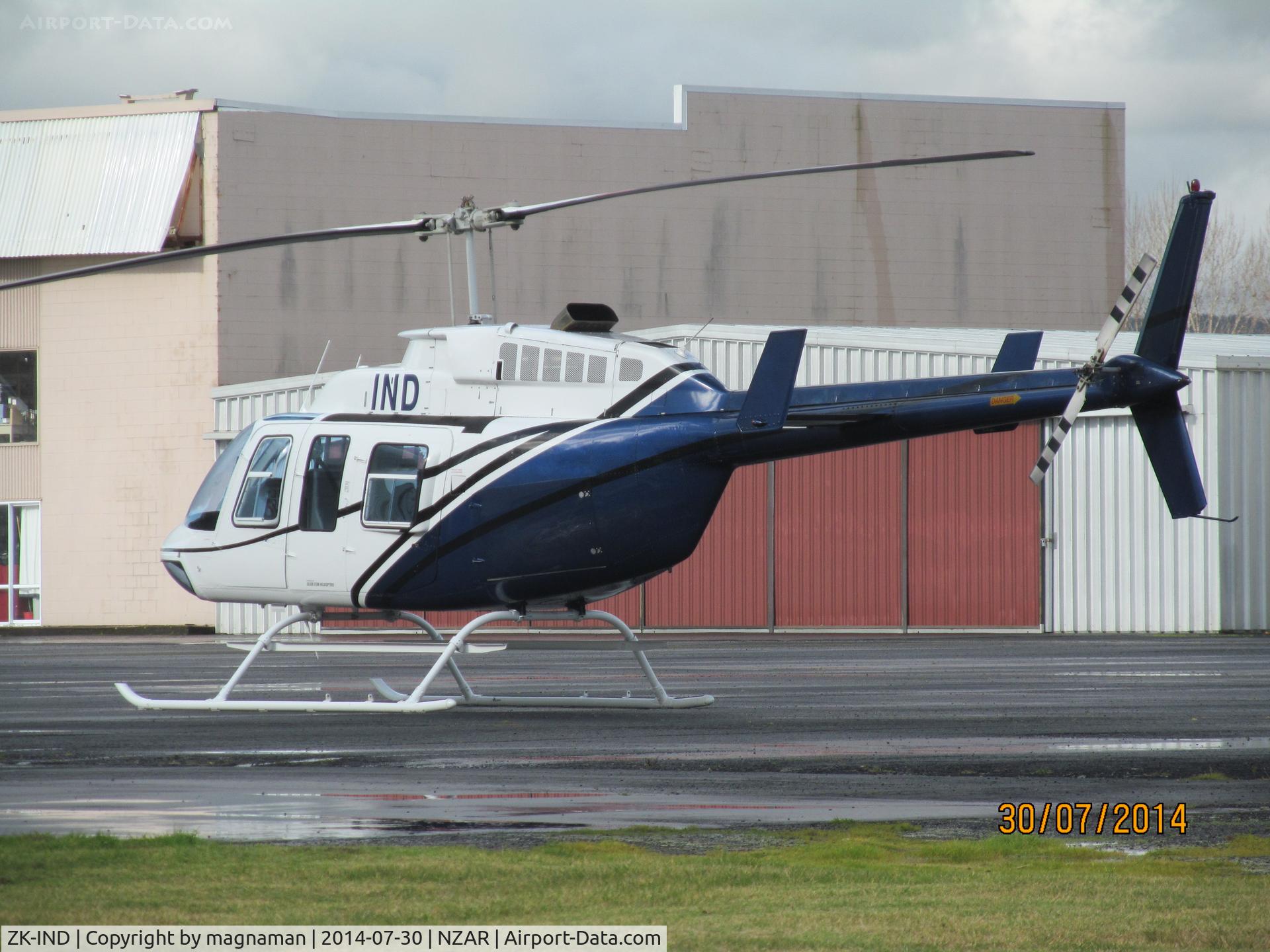 ZK-IND, 1983 Bell 206L-1 LongRanger II C/N 45776, at ardmore