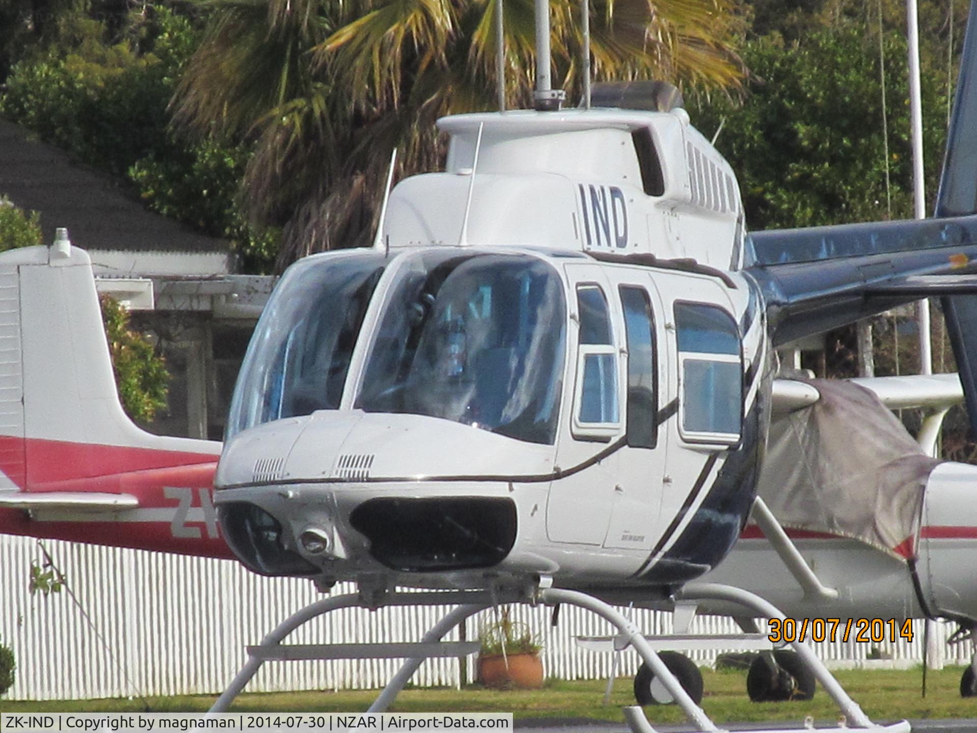 ZK-IND, 1983 Bell 206L-1 LongRanger II C/N 45776, from other end of apron