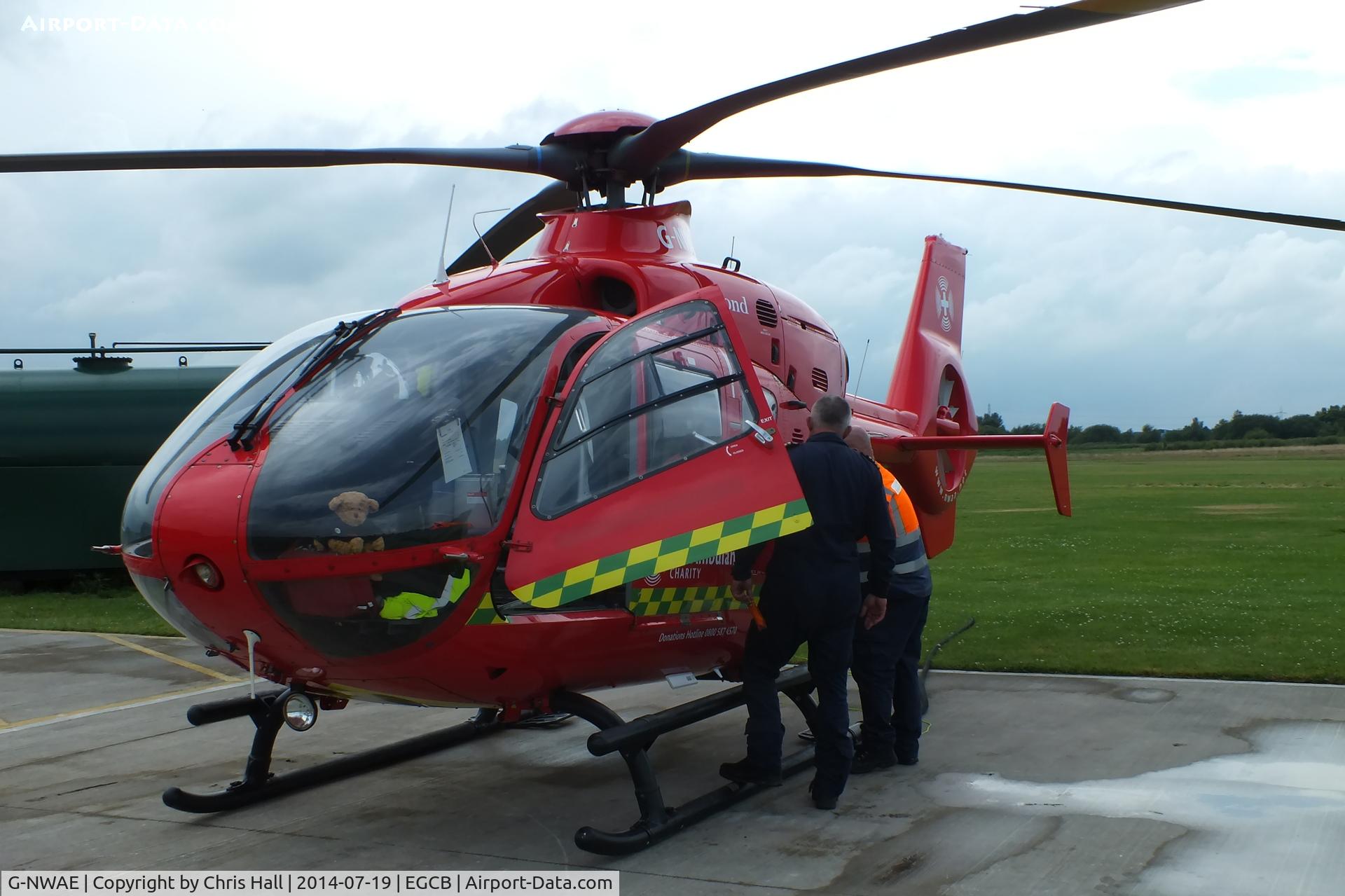 G-NWAE, 2003 Eurocopter EC-135T-2 C/N 0312, North West Air Ambulance being refueled