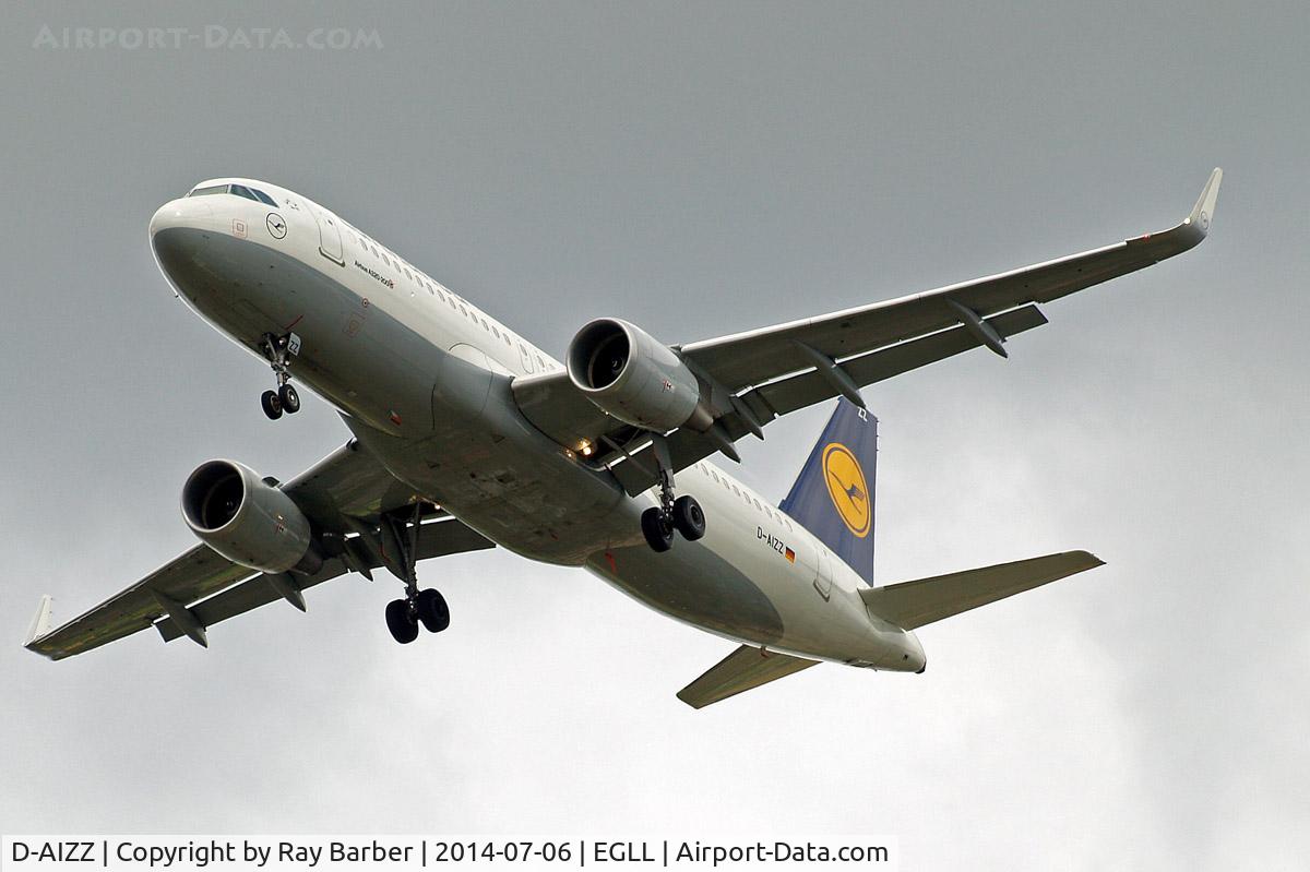 D-AIZZ, 2013 Airbus A320-214 C/N 5831, Airbus A320-214(SL) [5831] (Lufthansa) Home~G 06/07/2014. On approach 27R.