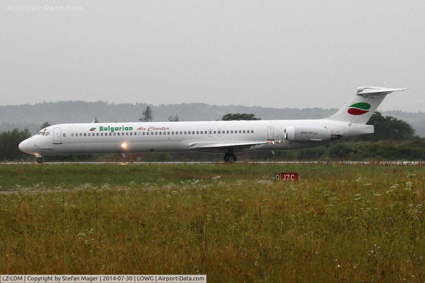LZ-LDM, 1994 McDonnell Douglas MD-82 (DC-9-82) C/N 53228/2104, Bulgarian Air Charter MD-82 @ GRZ