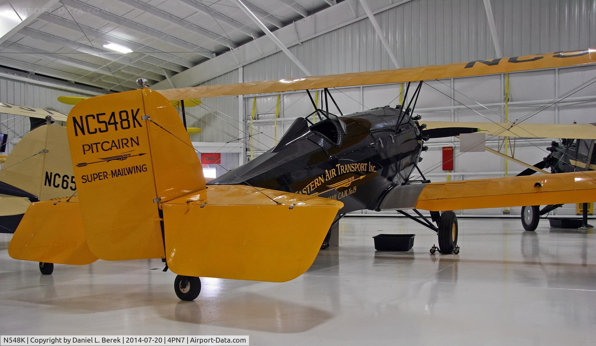 N548K, 1929 Pitcairn PA-6 Super Mailwing C/N 48, Lovely Super Mailwing in the hangar of the Eagle's Mere Air Museum.