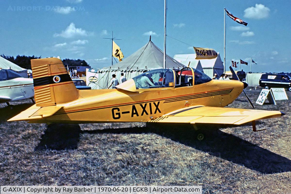 G-AXIX, 1969 AESL Glos-Airtourer Super 150/T4 C/N A527, AESL Glos-Airtourer 150/T.4 [A.527] Biggin Hill~G 20/06/1970. From a slide.