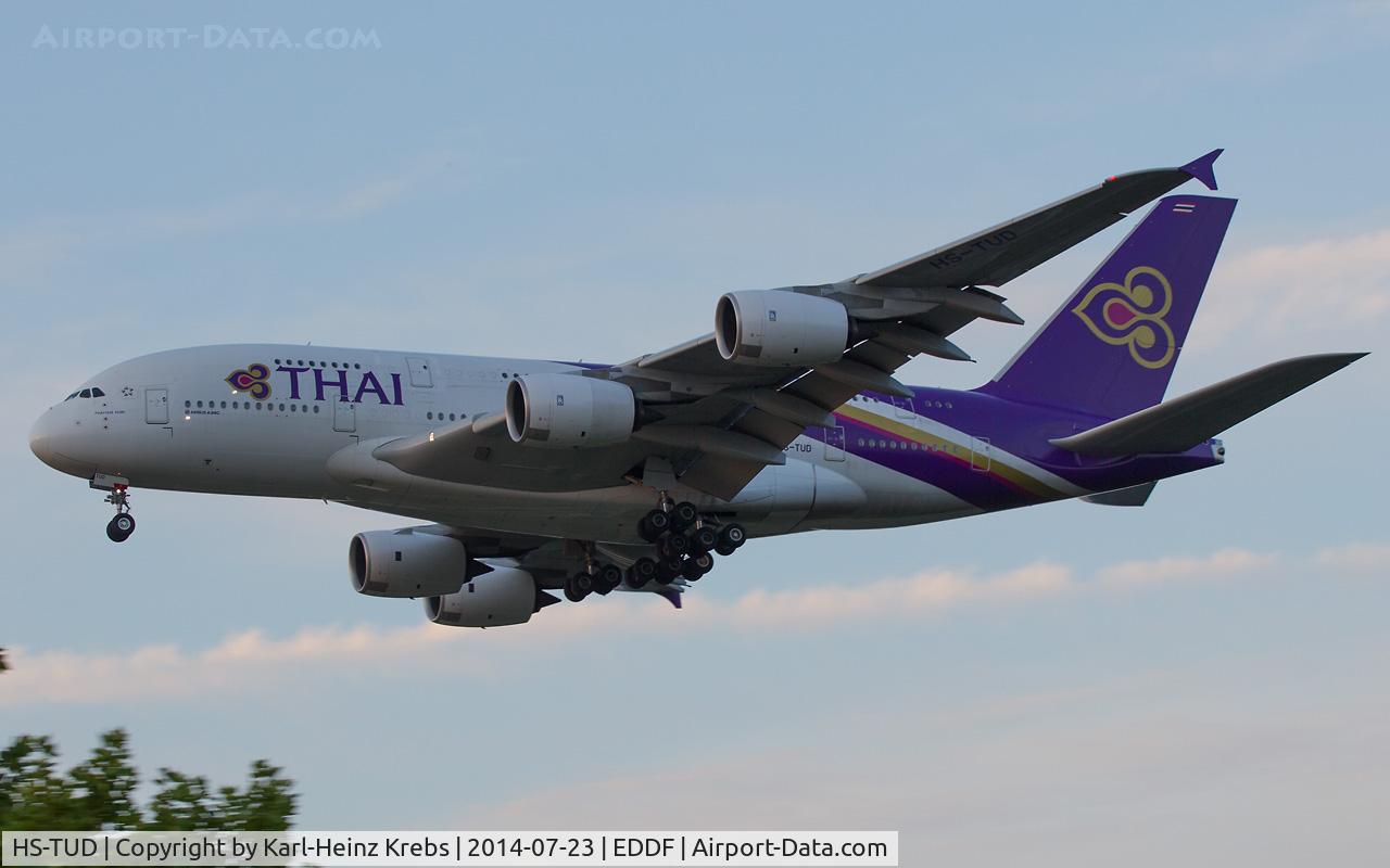 HS-TUD, 2012 Airbus A380-841 C/N 122, on final RWY 07R
