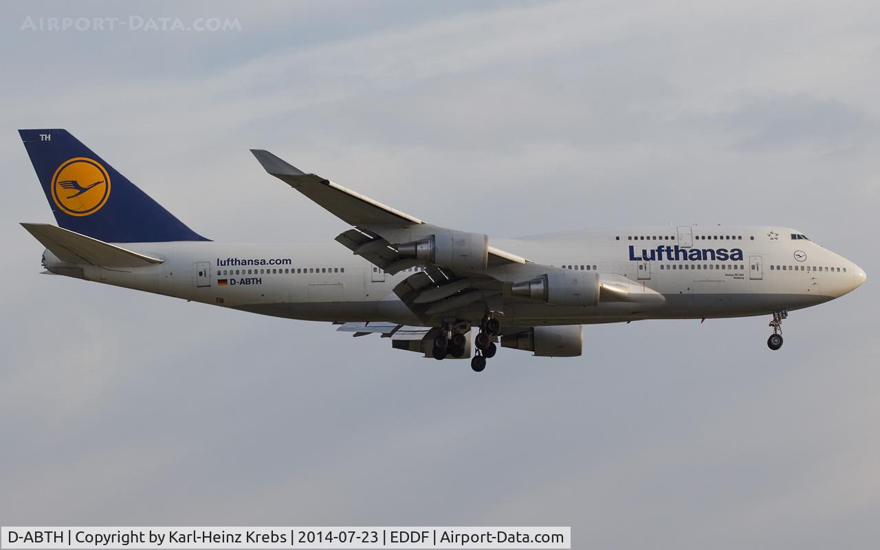 D-ABTH, 1991 Boeing 747-430M C/N 25047, on final RWY 07R