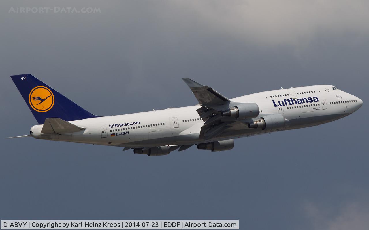 D-ABVY, 2000 Boeing 747-430 C/N 29869, departure via RWY 07C