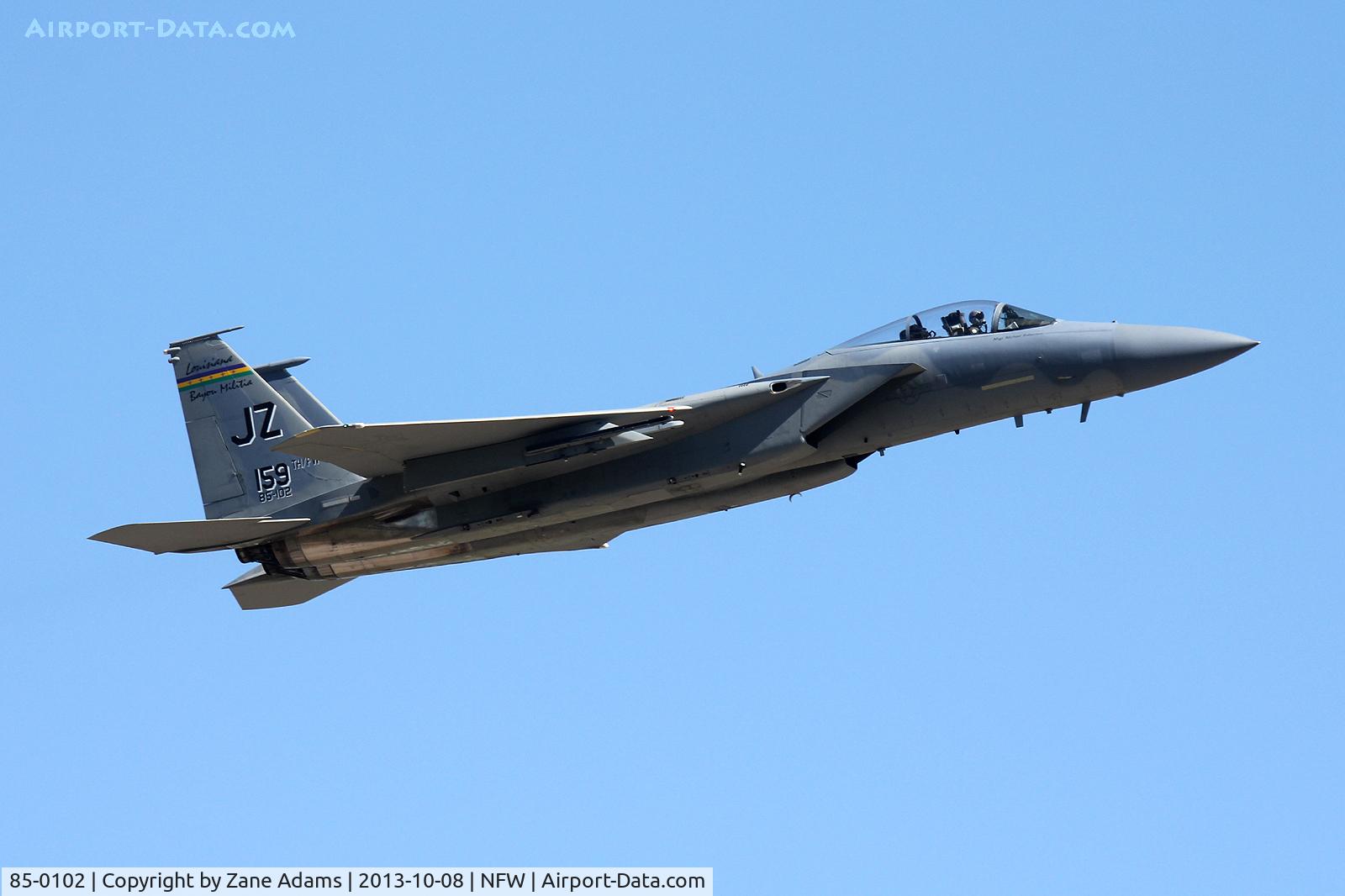 85-0102, 1985 McDonnell Douglas F-15C Eagle C/N 0955/C344, Mig Killer F-15 departing NAS Fort Worth