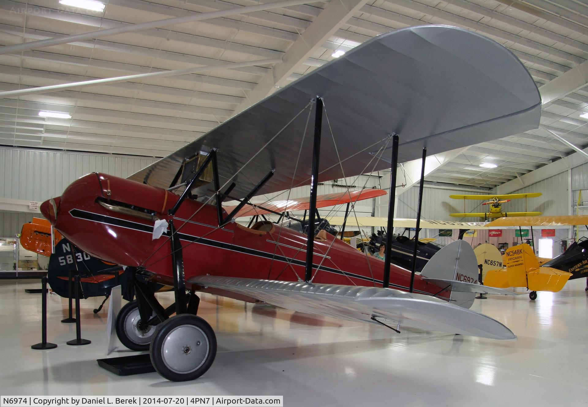 N6974, 1928 Waco GXE C/N 1554, This beautiful early Waco is at the Eagle's Mere Air Museum, Merritt Field, Laporte, PA.