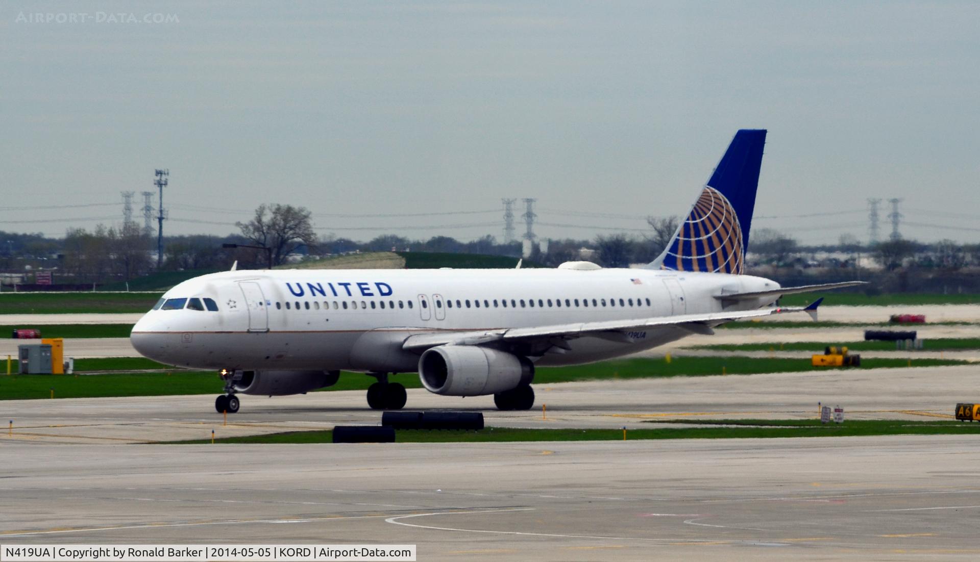 N419UA, 1994 Airbus A320-232 C/N 487, Taxi O'Hare