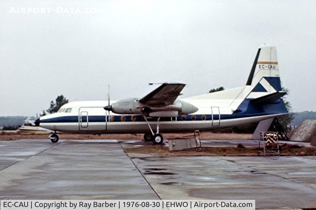 EC-CAU, 1969 Fokker F.27-600 Friendship C/N 10396, Fokker F-27-600 Friendship [10396] (Aviaco) Woensdrecht~PH 30/08/1976. From a slide.