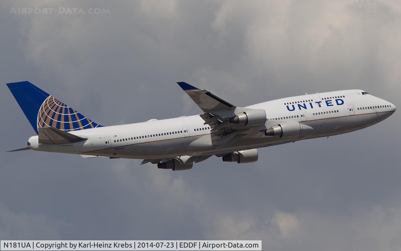 N181UA, 1991 Boeing 747-422 C/N 25278, departure via RWY 07C