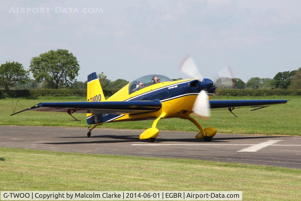 G-TWOO, 1996 Extra EA-300/200 C/N 05, Extra EA-300-200 at The Real Aeroplane Club's Biplane and Open Cockpit Fly-In, Breighton Airfield, June 1st 2014.