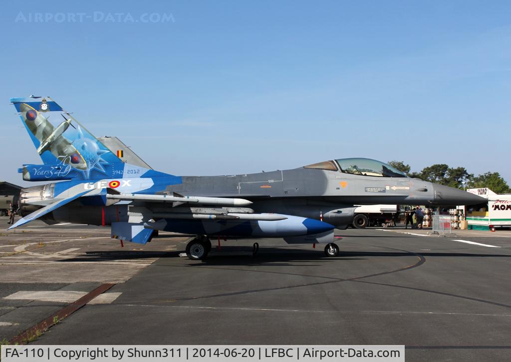 FA-110, SABCA F-16AM Fighting Falcon C/N 6H-110, Participant of the Cazaux AFB Spotterday 2014 in special c/s