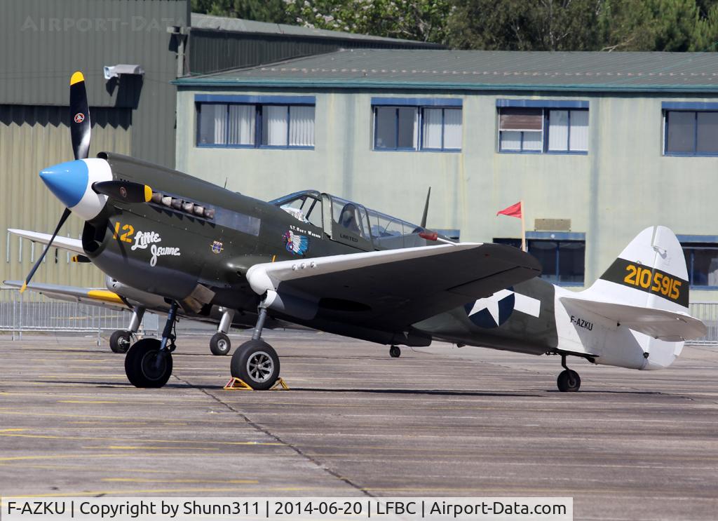 F-AZKU, 1942 Curtiss P-40N Warhawk C/N 29677, Participant of the Cazaux AFB Spotterday 2014