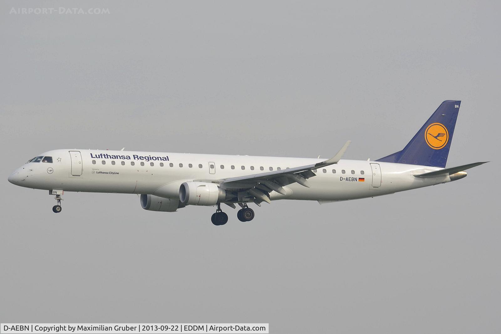 D-AEBN, 2012 Embraer 195LR (ERJ-190-200LR) C/N 19000532, Lufthansa Cityline