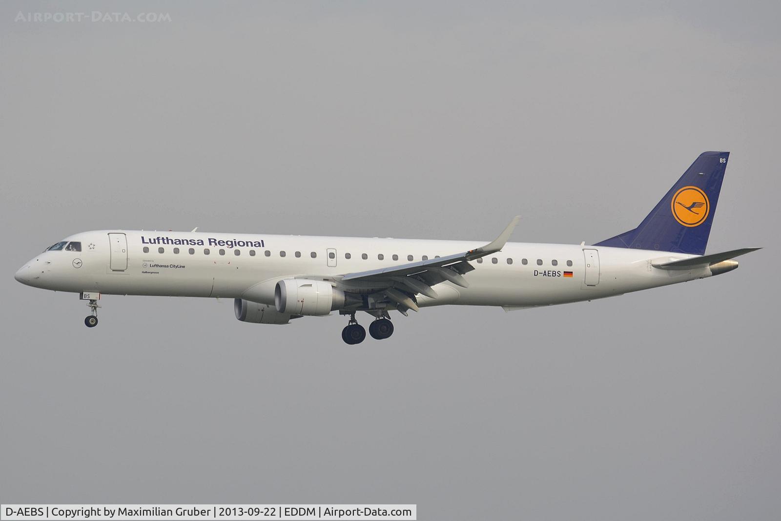 D-AEBS, 2012 Embraer 195LR (ERJ-190-200LR) C/N 19000565, Lufthansa Cityline