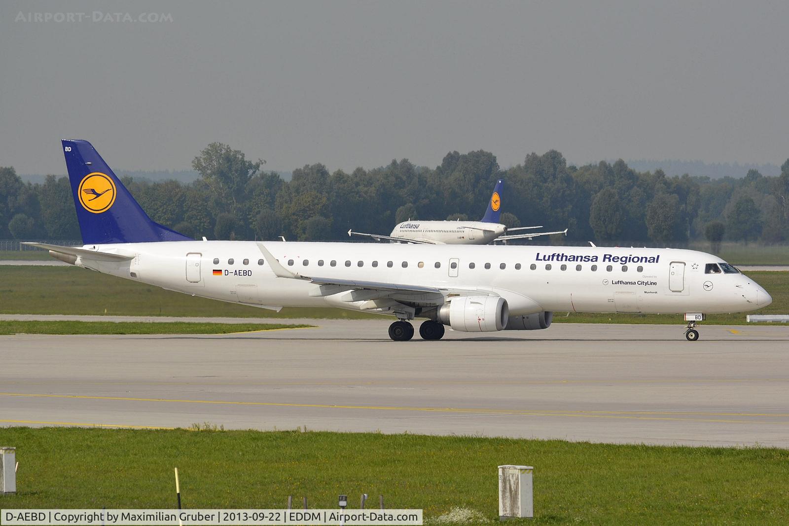 D-AEBD, 2009 Embraer 195LR (ERJ-190-200LR) C/N 19000324, Lufthansa