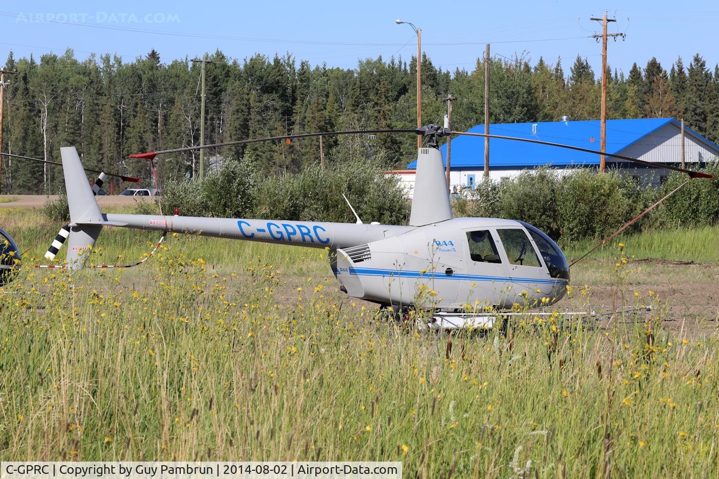 C-GPRC, 2005 Robinson R44 II C/N 10808, On standby for forest fire detail in Zama City, Alberta