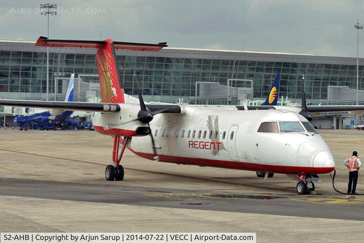 S2-AHB, 2000 De Havilland Canada DHC 8-314Q Dash 8 C/N 543, Ready for departure from NSCBIA.