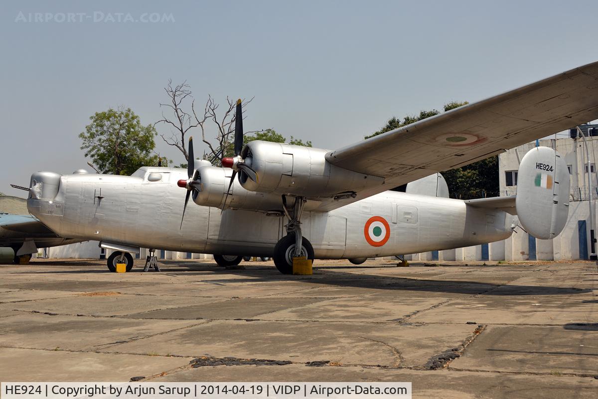 HE924, Consolidated B-24J Liberator C/N 1508, Liberators were flown by the Indian Air Force from 1948 to 1968. This B-24J preserved at the Indian Air Force Museum, Palam was flown by No. 6 Sqn. 'Dragons' till 1968 in the maritime reconnaissance role.