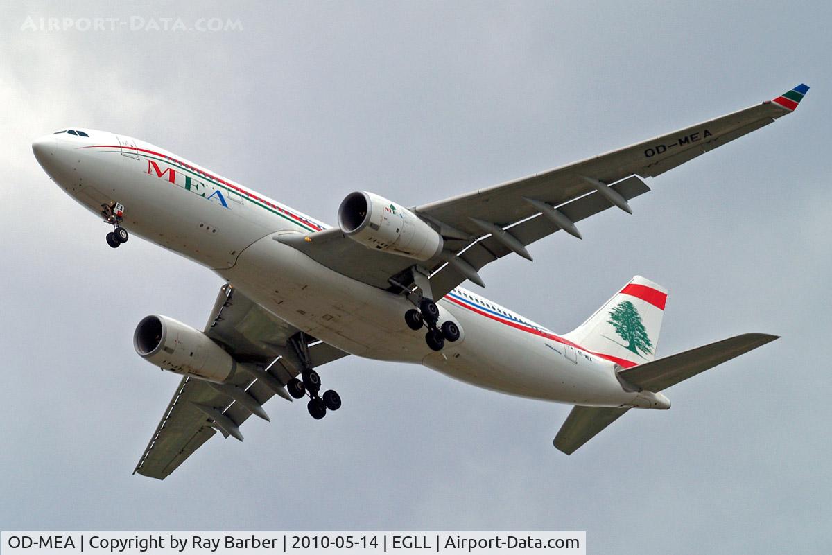 OD-MEA, 2009 Airbus A330-243 C/N 984, Airbus A330-243 [984] (Middle East Airlines) Home~G 14/05/2010. On approach 27R.