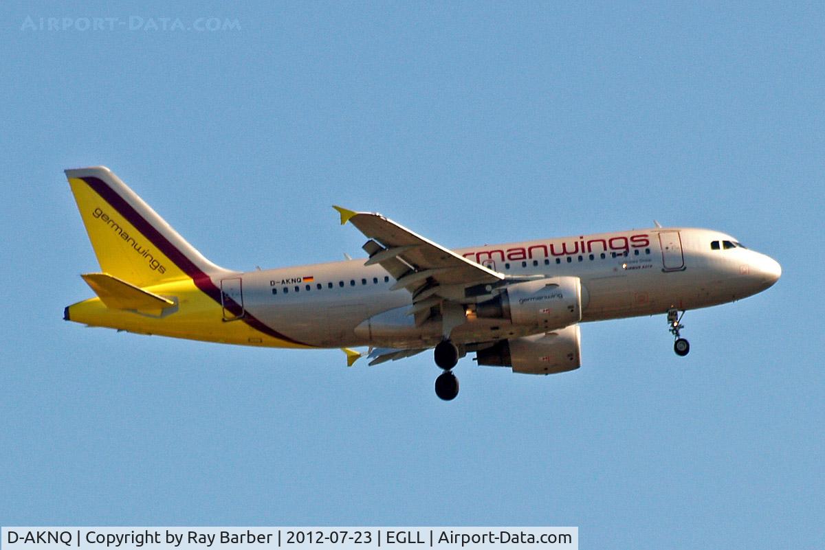 D-AKNQ, 2000 Airbus A319-112 C/N 1170, Airbus A319-112 [1170] (Germanwings) Home~G 25/06/2012. On approach 27L.