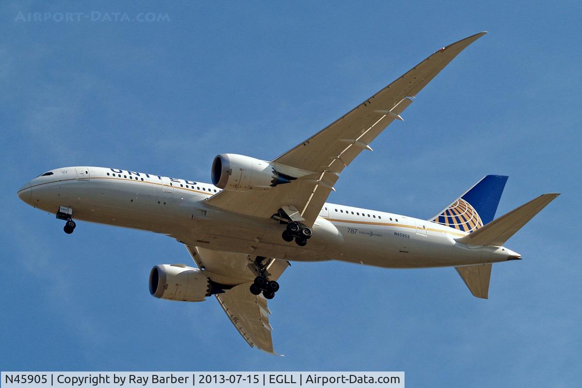N45905, 2012 Boeing 787-8 Dreamliner Dreamliner C/N 34825, Boeing 787-8 Dreamliner [34825] (United Airlines) Home~G 15/07/2013.On approach 27R.